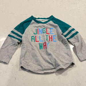 Peek Kids Raglan Sleeve Jingle All The Way Shirt Small